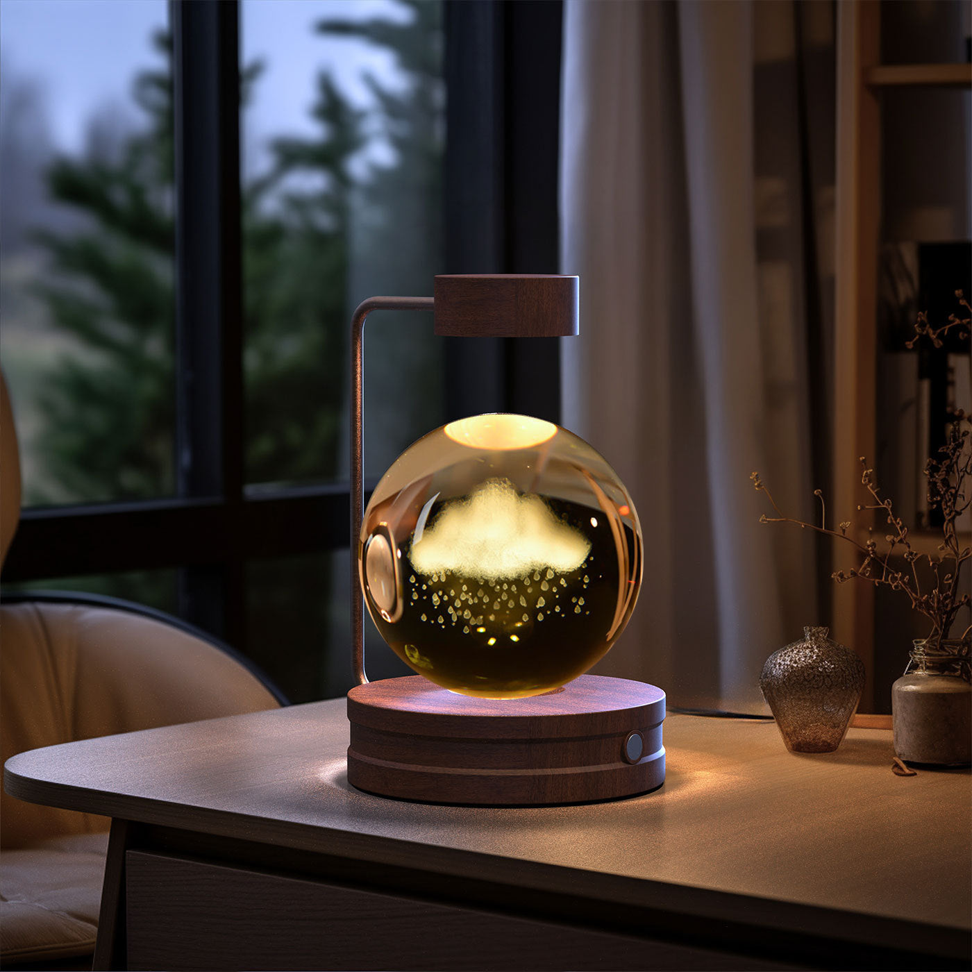 Luminária Dinossauro Cósmico Bola de Cristal