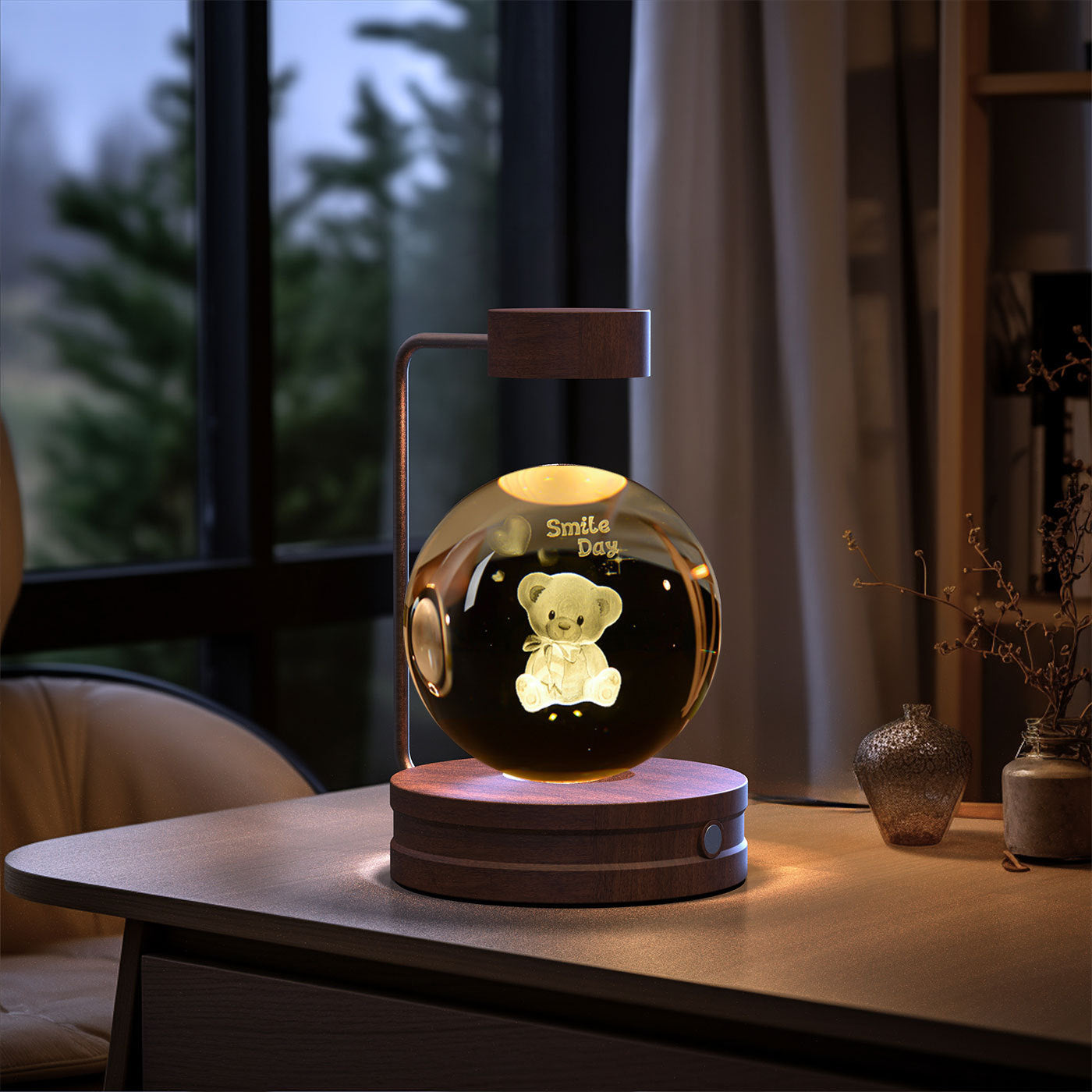 Luminária Dinossauro Cósmico Bola de Cristal