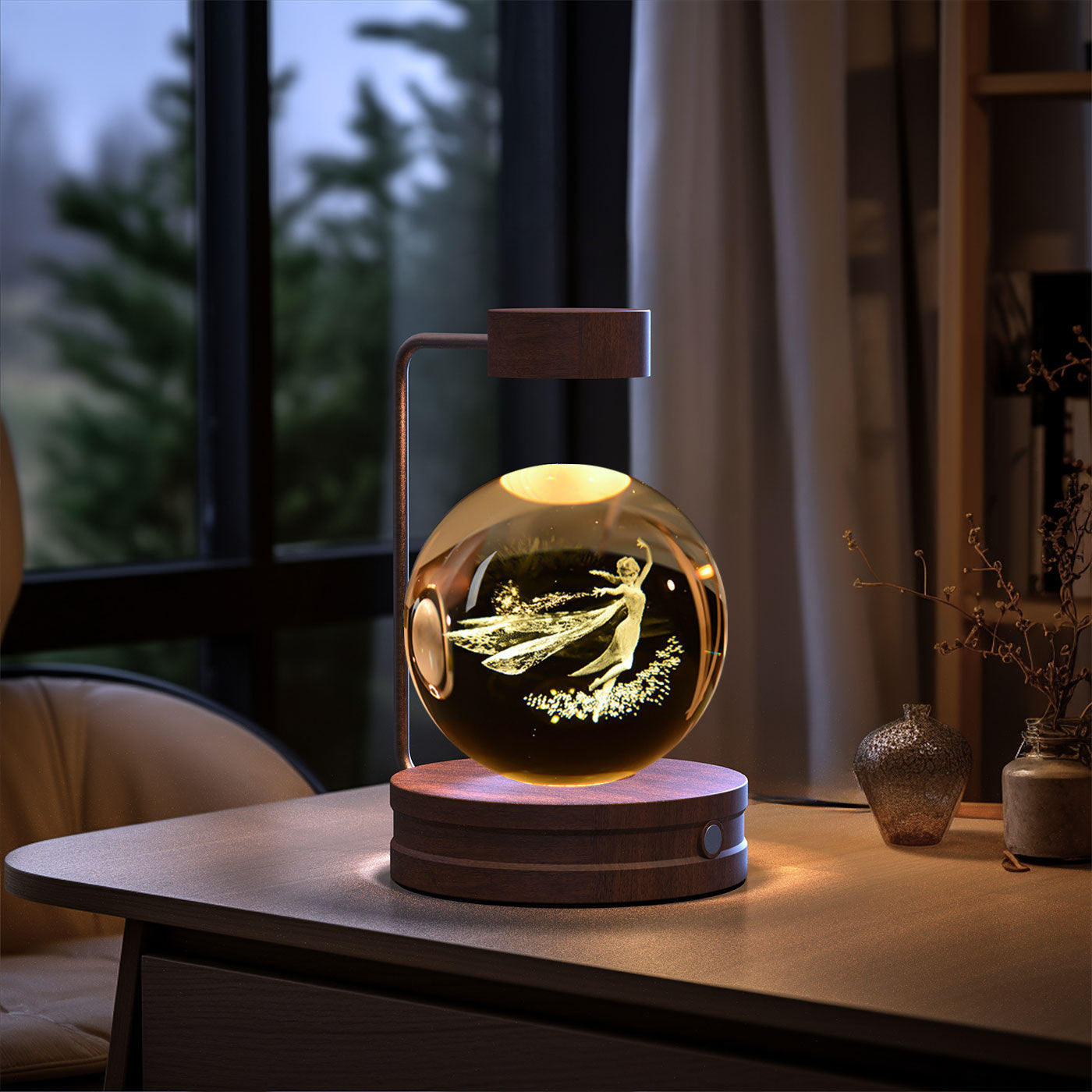 Luminária Dinossauro Cósmico Bola de Cristal