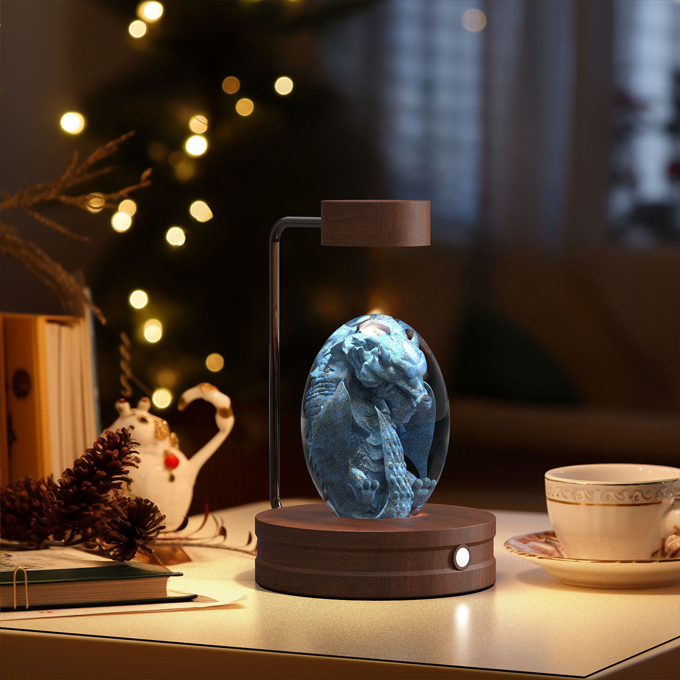 Luminária Dinossauro Cósmico Bola de Cristal