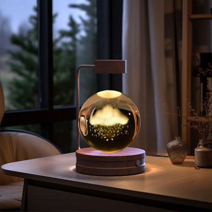 Luminária Dinossauro Cósmico Bola de Cristal