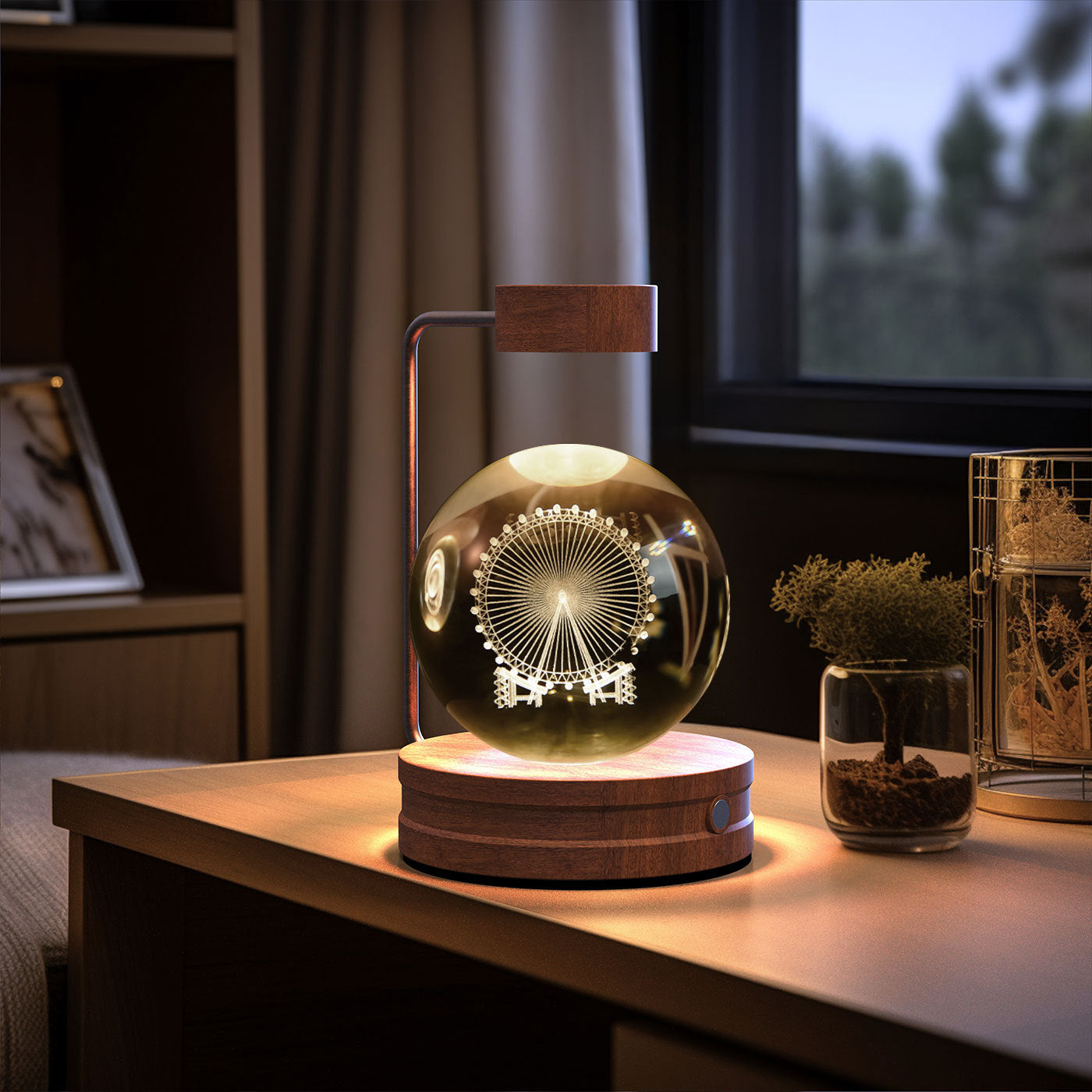 Luminária Dinossauro Cósmico Bola de Cristal