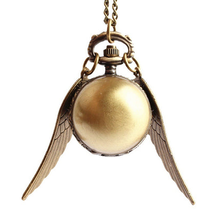 Harry Potter Snitch Quidditch Necklace Pocket Watch Retro Flip Spherical Pocket Watch Ornament