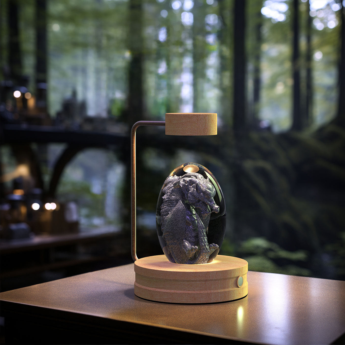 Luminária Dinossauro Cósmico Bola de Cristal