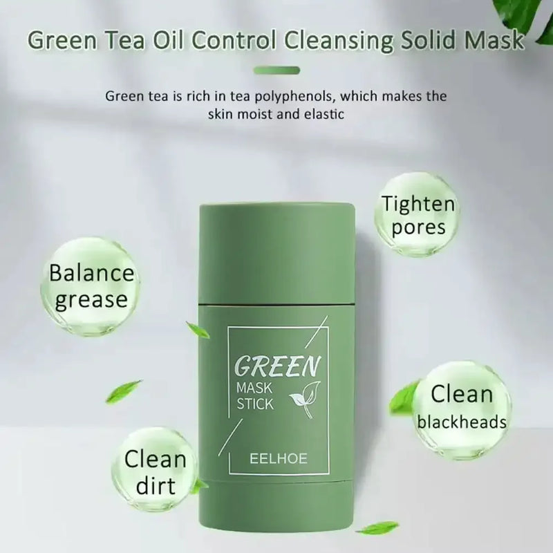 Green Tea Cleansing Stick 40g – Máscara Facial em Bastão para Limpeza Profunda, Cravos e Poros