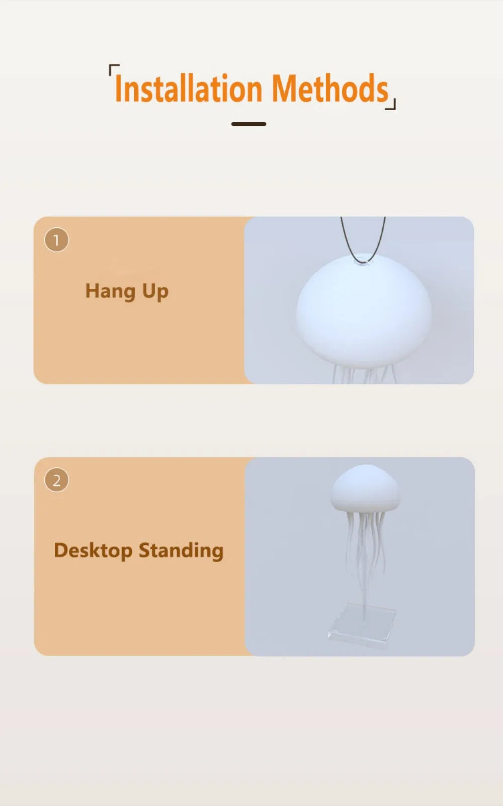 Luminária de Medusa com LED RGB – Luz Noturna com Tentáculos Ativos