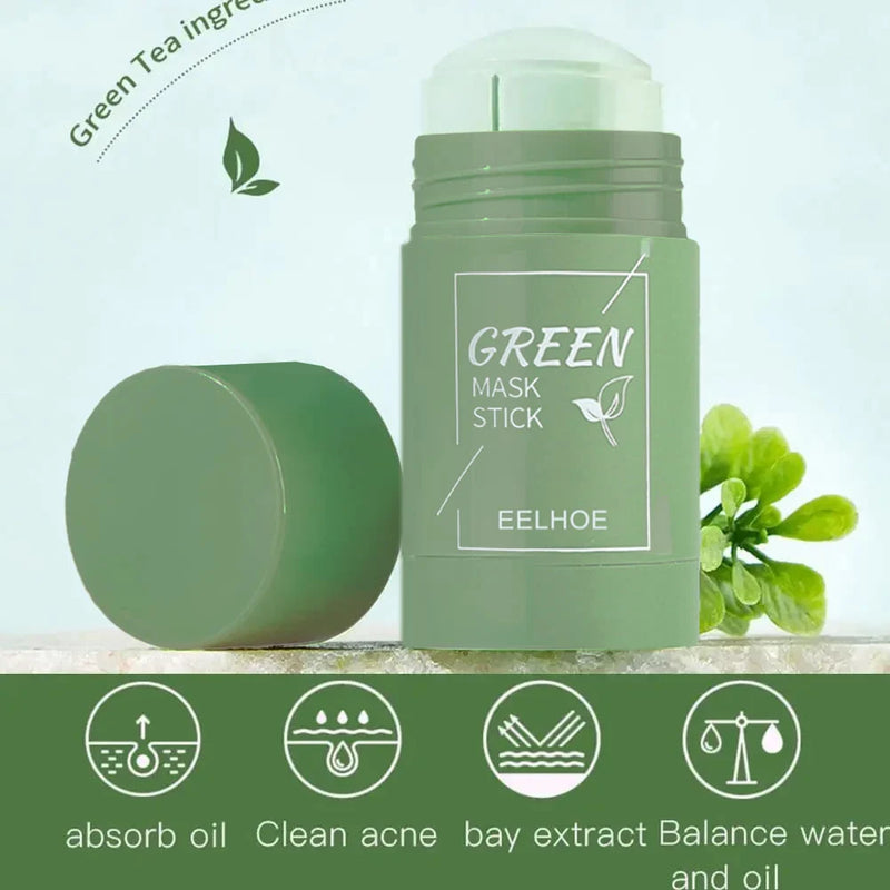 Green Tea Cleansing Stick 40g – Máscara Facial em Bastão para Limpeza Profunda, Cravos e Poros