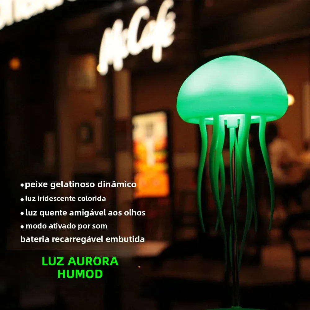 Luminária de Medusa com LED RGB – Luz Noturna com Tentáculos Ativos