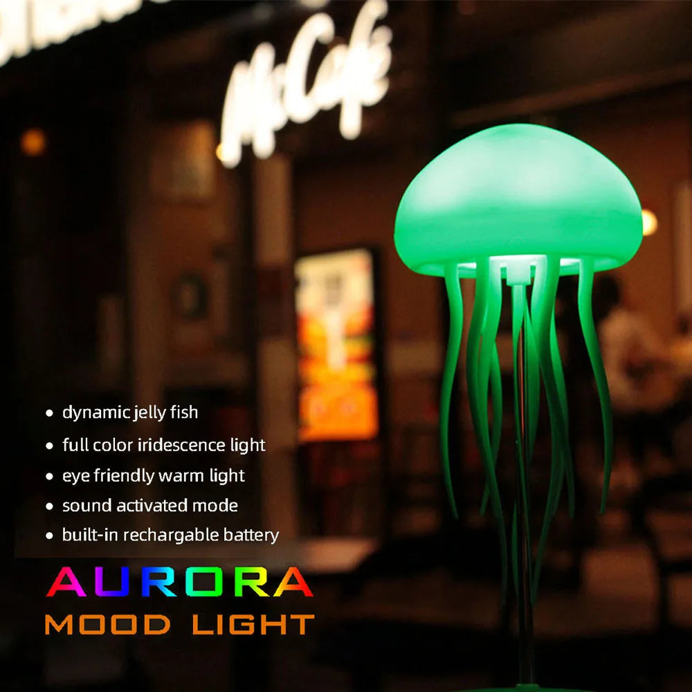 Luminária de Medusa com LED RGB – Luz Noturna com Tentáculos Ativos