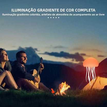 Luminária de Medusa com LED RGB – Luz Noturna com Tentáculos Ativos
