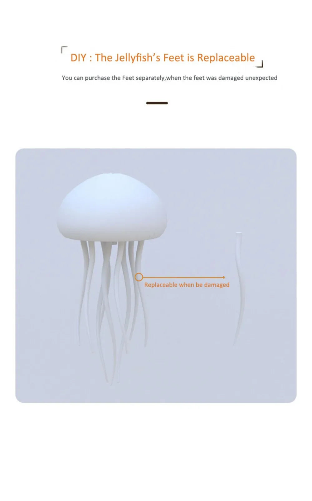 Luminária de Medusa com LED RGB – Luz Noturna com Tentáculos Ativos