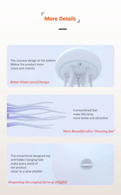 Luminária de Medusa com LED RGB – Luz Noturna com Tentáculos Ativos