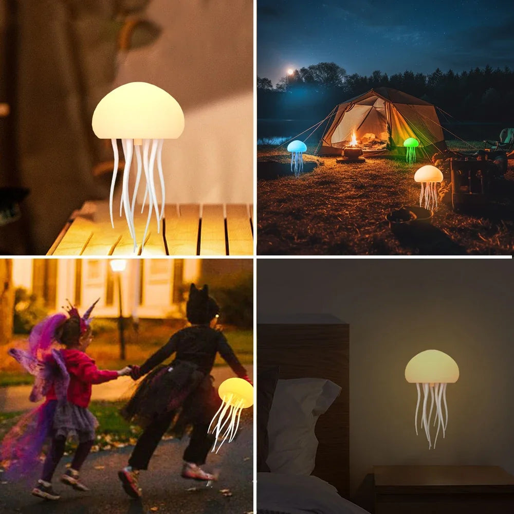Luminária de Medusa com LED RGB – Luz Noturna com Tentáculos Ativos