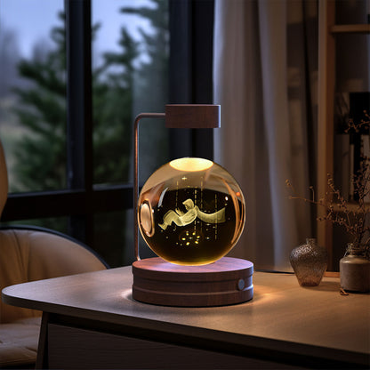 Luminária Dinossauro Cósmico Bola de Cristal