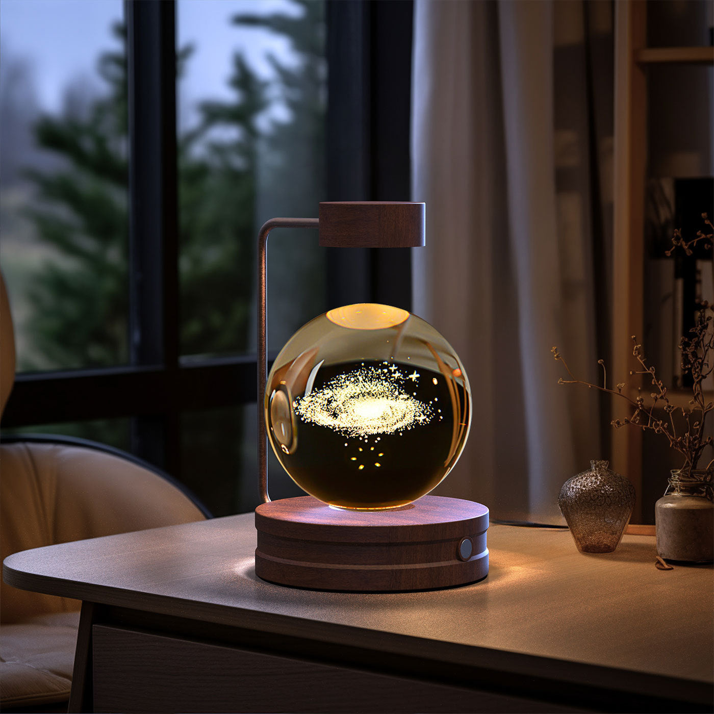 Luminária Dinossauro Cósmico Bola de Cristal